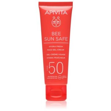 Apivita Bee Sun Safe Hydra Fresh Face Gel-Cream SPF50 crema gel pentru hidratare. SPF 50