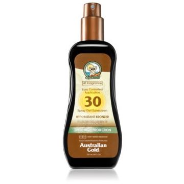 Australian Gold Spray Gel Sunscreen With Instant Bronzer gel protector nuanțator SPF 30