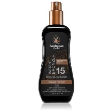 Australian Gold Spray Gel Sunscreen With Instant Bronzer spray pentru bronzat SPF 15