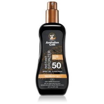 Australian Gold Spray Gel Sunscreen With Instant Bronzer spray pentru bronzat SPF 50