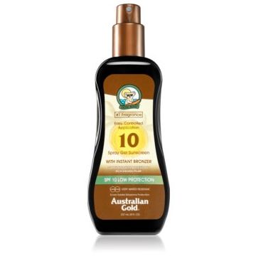 Australian Gold Spray Gel Sunscreen With Instant Bronzer spray protector pentru plajă cu efect autobronzant