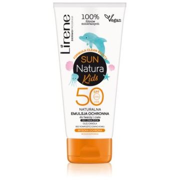 Lirene Sun Natural Kids Protective Emulsion For Face And Body Spf 50 crema protectoare pentru bebelusi SPF 50