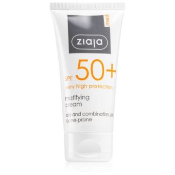 Ziaja Med Protecting UVA + UVB protectie solara mata pentru fata SPF 50+