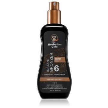 Australian Gold Spray Gel Sunscreen With Instant Bronzer spray protector pentru plajă cu efect autobronzant