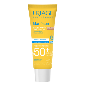 Crema colorata pentru protectie solara cu SPF50+ Bariesun, Nuanta Gold, 50 ml, Uriage