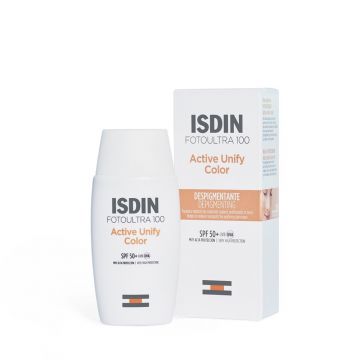 Fluid de protectie solara pentru fata cu SPF 50+ Isdin Active Unify Color Fusion Fluid, 50 ml