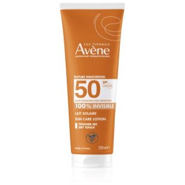 Avène Sun Care Lotion 100% Invisible lapte de corp pentru soare rezistent la apa SPF 50