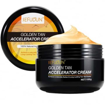 Crema Acceleratoare pentru Bronz de 10 ori mai rapid, Efect Intensificator, Ingrediente 100% Naturale, Sefudun, 100 g