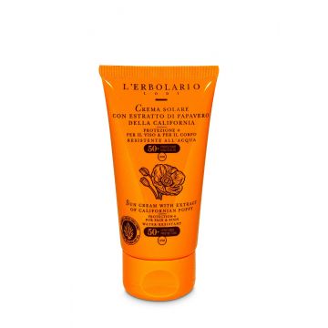 Crema de protectie solara cu extract de mac SPF50+ Sun, 75ml, L'Erbolario