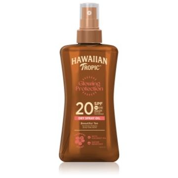 Hawaiian Tropic Glowing Protection Dry Oil Spray gel cu protectie solara hidratant SPF 20