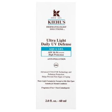 Kiehl's Dermatologist Solutions Ultra Light Daily UV Defense Aqua Gel SPF 50 PA++++ lichid protector ultra ușor pentru toate tipurile de ten, inclusiv piele sensibila