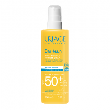 Spray invizibil fara parfum pentru protectie solara Bariesun, SPF 50+, 200 ml, Uriage
