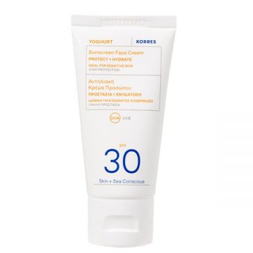 Crema de fata fara parfum cu SPF30 Yoghurt Sun, 50ml, Korres