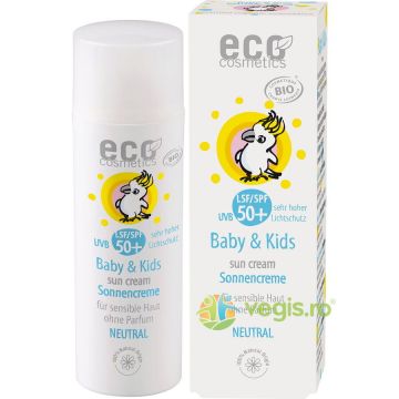 Crema de Protectie Solara pentru Bebelusi si Copii SPF50+, Piele foarte Sensibila fara Parfum Bio 50ml
