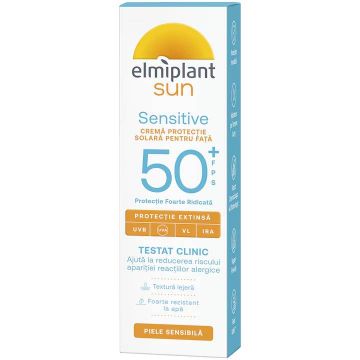 Crema protectie solara pentru ten sensibil Sensitive SPF50+ Sun, 50ml, Elmiplant