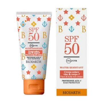 Crema solara SPF 50, fata si corp, rezistenta la apa, 100ml, Bioearth