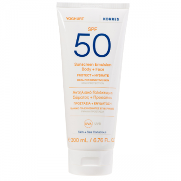 Emulsie cu protectie solara pentru fata si corp SPF50 Yoghurt, 200ml, Korres