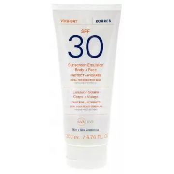 Emulsie pentru fata si corp cu SPF30 Yoghurt Sunscreen, 200ml, Korres