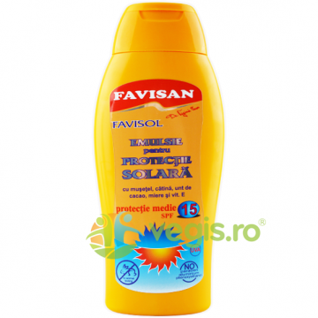 Emulsie pentru Protectie Solara SPF15 cu Unt de Cacao Favisol 250ml