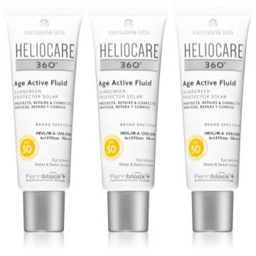 Heliocare 360° Age Active Fluid lotiune pentru bronzat anti-îmbătrânire SPF 50+