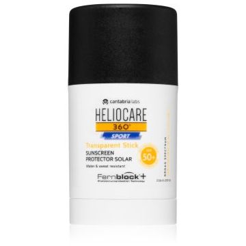 Heliocare 360° Sport Transparent Stick baton cu protectie solara SPF 50+