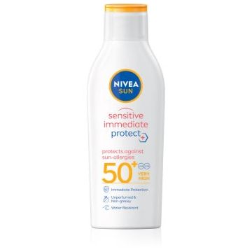 NIVEA SUN Sensitive Immediate lotiune de plaja pentru pielea sensibila SPF 50+