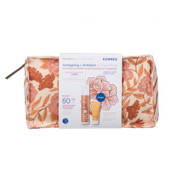 Pachet Red Grape Sun Crema iluminatoare SPF50 50ml + Crema Primus 20ml, Korres