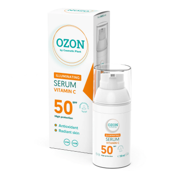 Serum iluminator cu Vitamina C si SPF50 Ozon, 30ml, Cosmetic Plant