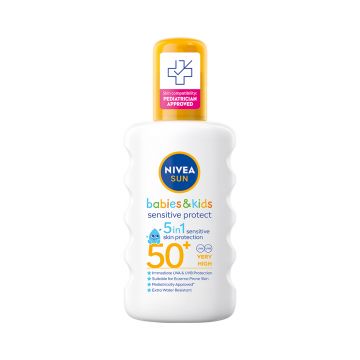 Spray de protectie solara pentru copii SPF 50+ Sensitive Protect, 200ml, Nivea