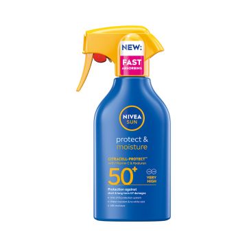 Spray de protectie solara SPF 50+ Protect & Moisture, 270ml, Nivea