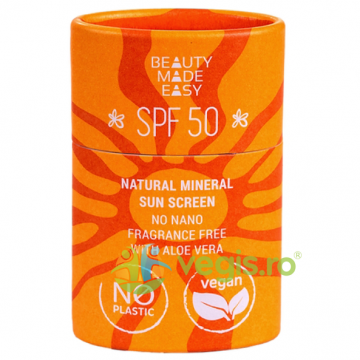 Stick Solid Protectie Solara Minerala SPF50 pentru Fata si Corp cu Aloe Vera 30g
