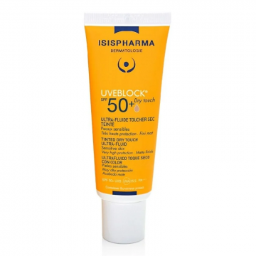 Fluid nuantator cu protectie solara Dry Touch Medium Tinted SPF50+ UVEBLOCK, 40ml, IsisPharma